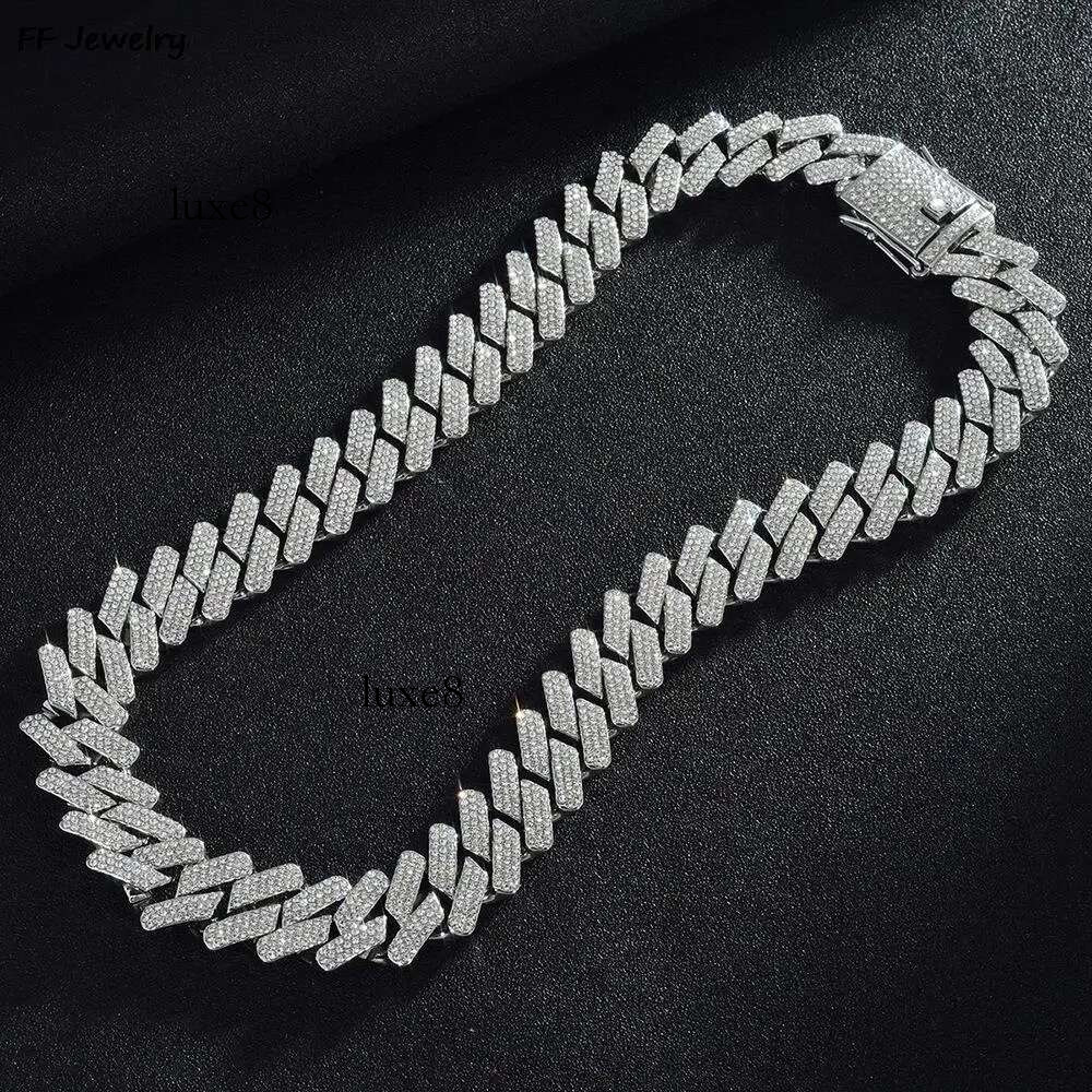 20mm Cuban k Chain for Men Iced Out Choker Necklace Prong Setting Cubic Zirconia Big Heavy Chunky Hip Hop Jewelry