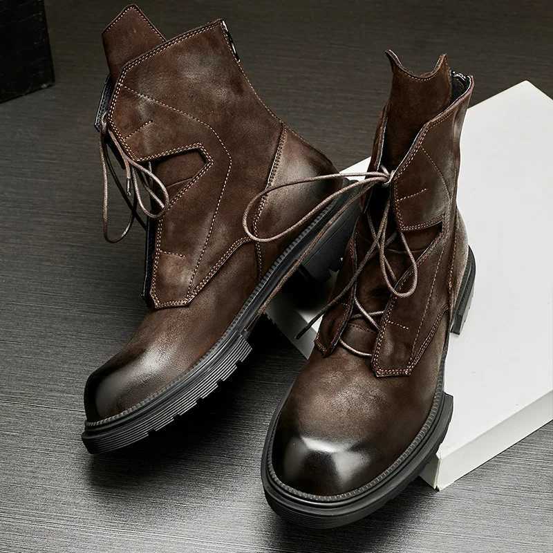 Cow Suede Mens Ankle Boots Handmade Quality Luxury Genuine Leather 2024 British Designer Casual Business Social Shoes Man Z250303