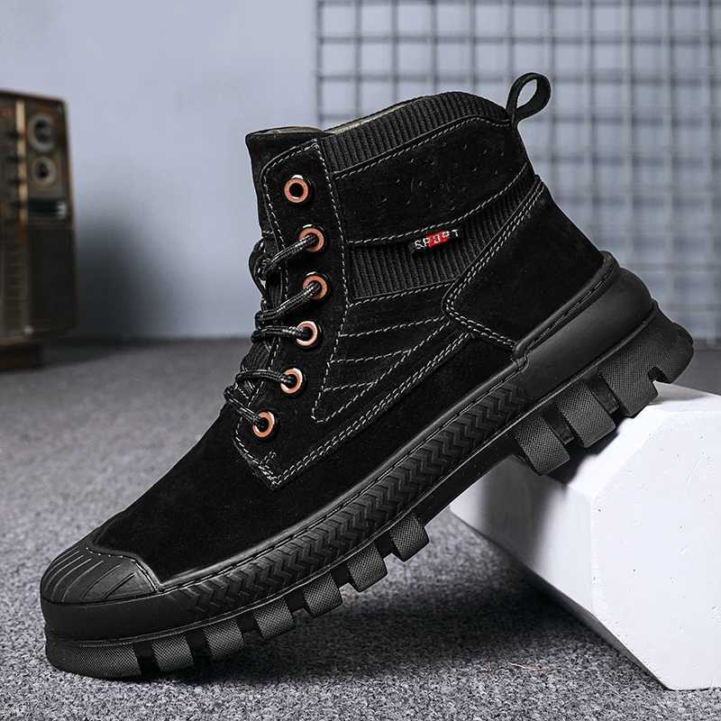 HIKEUP Mens Boots Outdoor Sneakers Breathable Trail Walking Shoes Hiking Sports Tactical Men Shoes Cow Leather Z250303