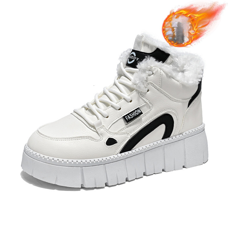 2025 Winter Velvet High Top White Designer s New Thick Bottom Height Increase Anti Slip Sports Board Casual Outdoor Women s Cotton Shoes Short Boots