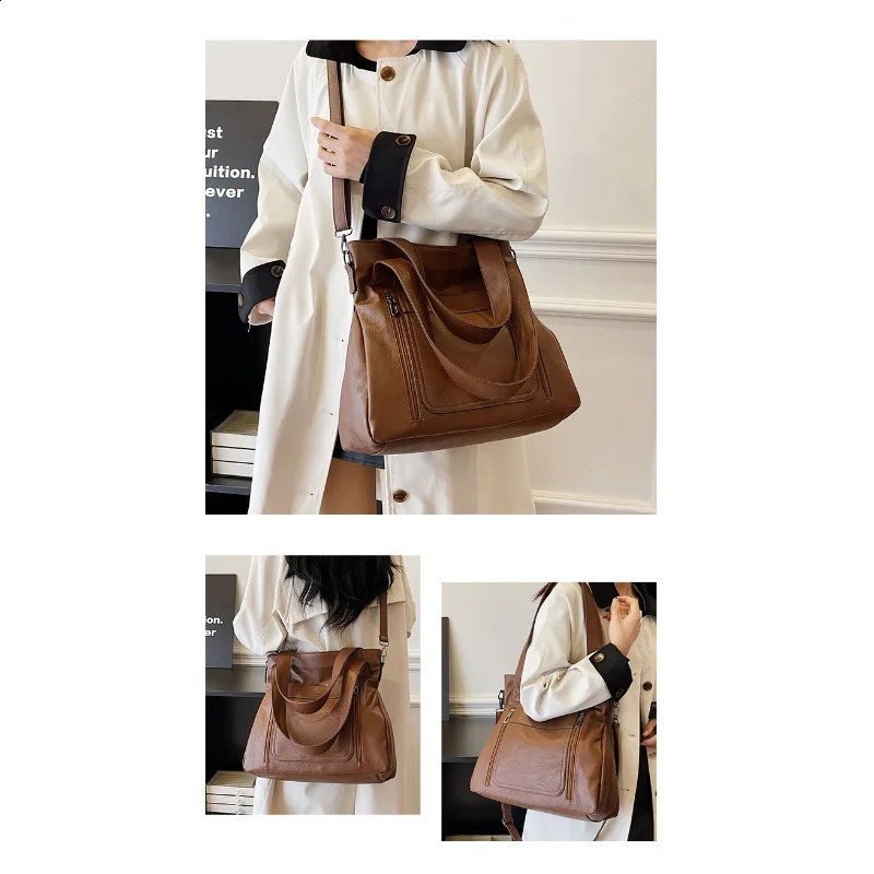 Ship from US Womens PU Leather Tote Bag Large Capacity Work Handbag Stylish Practical for Daily Use 250228FBB