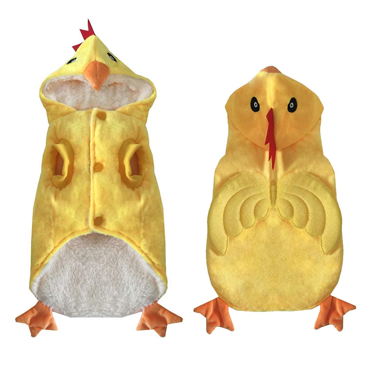 Dog Chicken Costume Pet Halloween Christmas Cosplay Costumes Funny Puppy Cat Winter Coat Hoodie Outfits Sweater Clothes