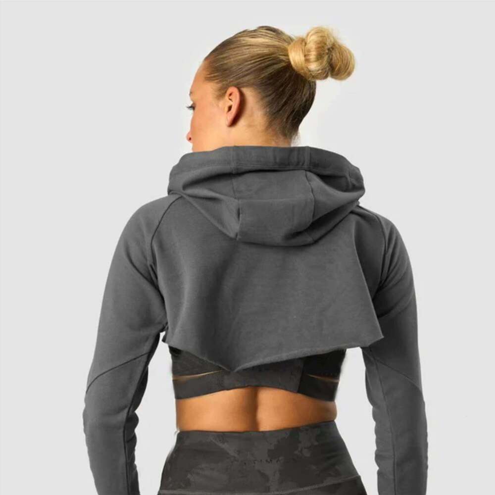 Women's Fashionable Cropped Hoodie Top - Chic Versatile, Great For Layering And Casual Outings