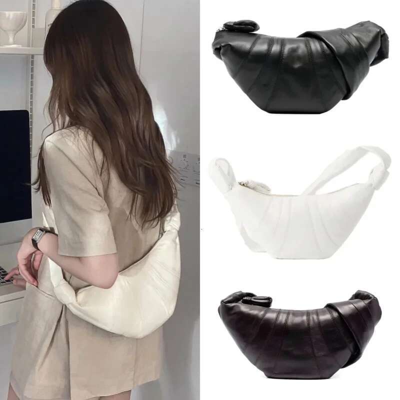 Fashion High Quality Leather Croissant Bags Large Capacity Popular Soft Chest Horn Bun Lady Shoulder Dumpg Bag