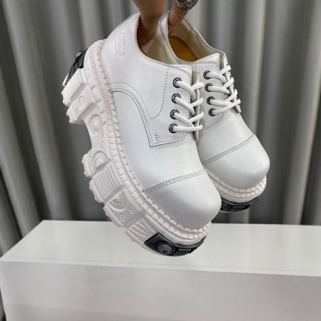 Home Spanish Trendy Brand Spring/Summer New Product Punk Style Big Head Low Top Sponge Cake Shoes Tank Height Increasing Thick Leather
