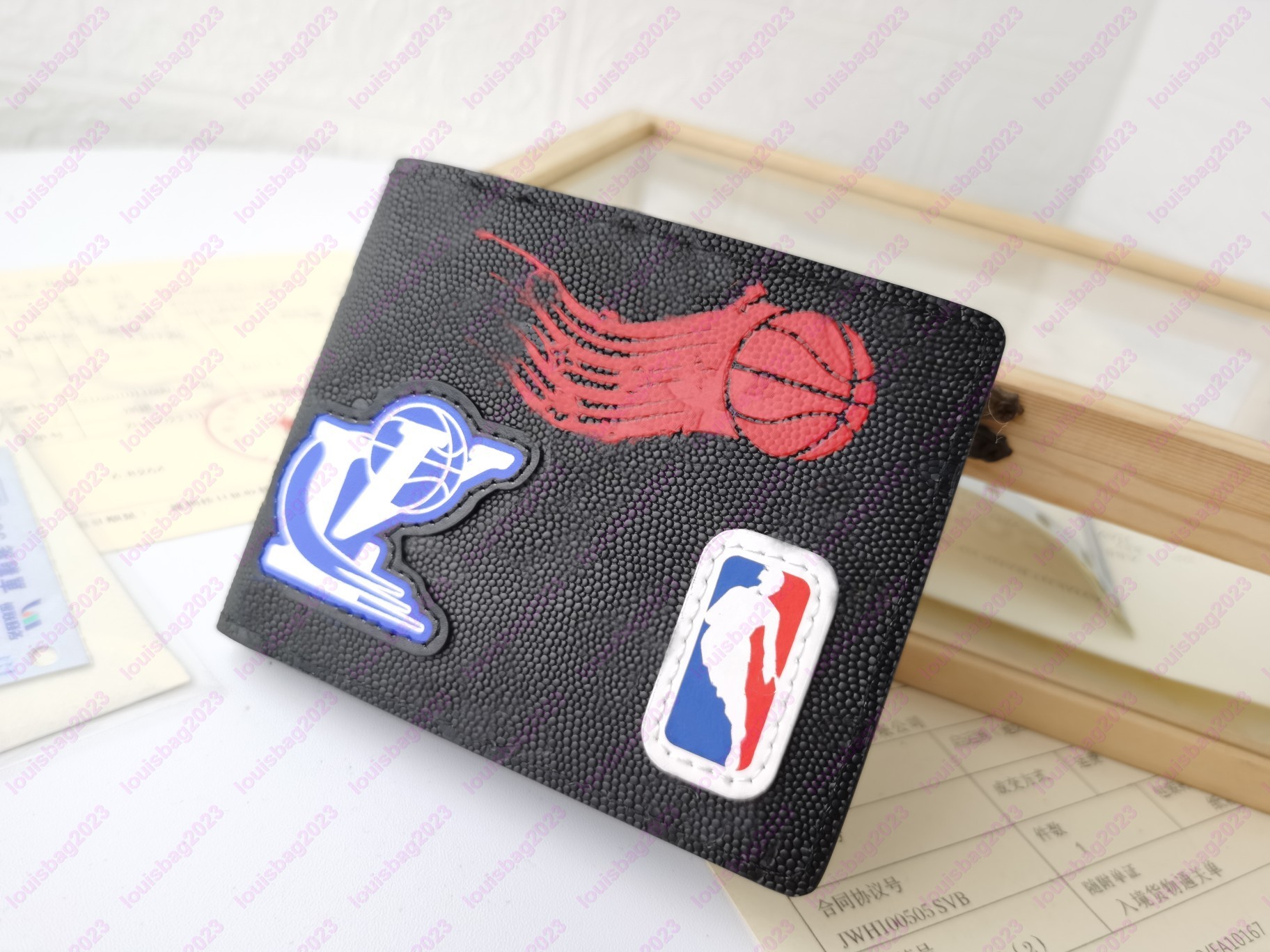 High quality designer women's wallet holder, basketball baby luxury short wallet, wholesale with box flower letter grid