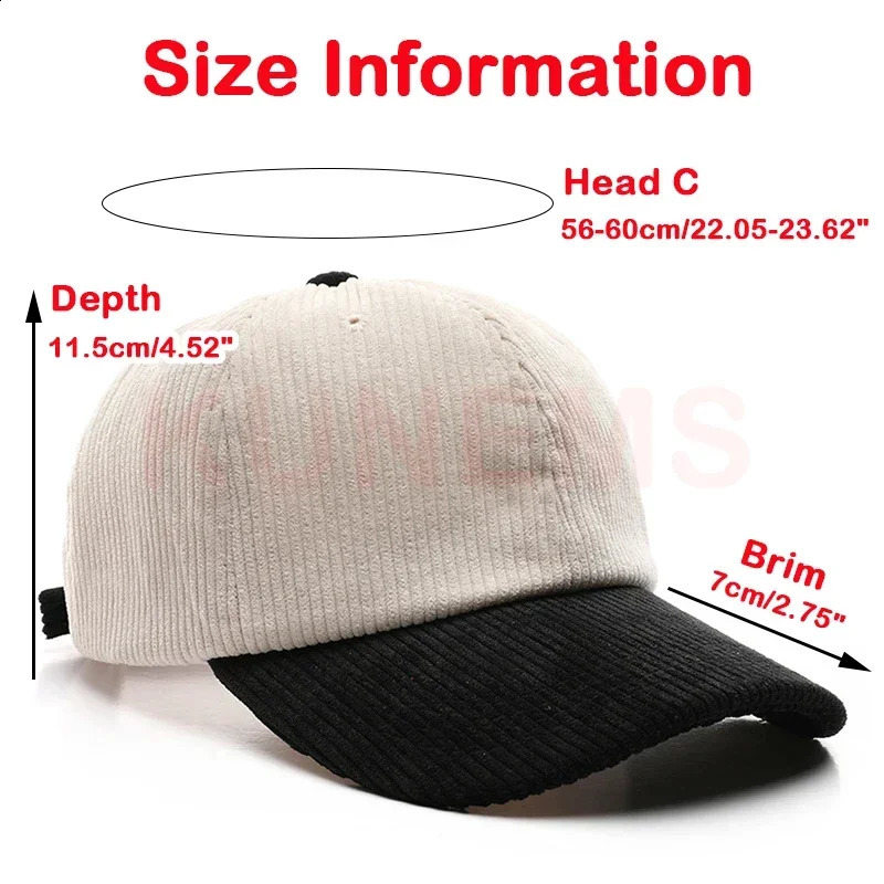 KUNEMS DIY Custom Baseball Cap for Men and Women Autumn and Winter Corduroy Patchwork Print Embroidery Hat Wholesale Unisex 250228