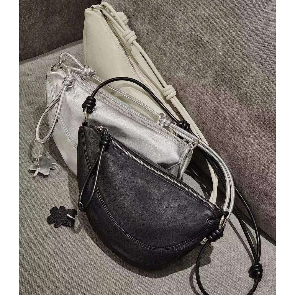 2025 New Women's Hobo Sheepskin Leather Simple Casual Dumpg One Shoulder Underarm Belt Bag