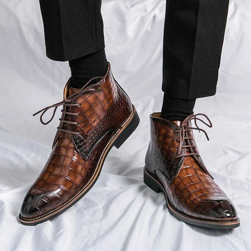Mens leather designer handmade winter spring luxury wedding boots mens casual Chelsea dress business casual shoes footwear Z250303