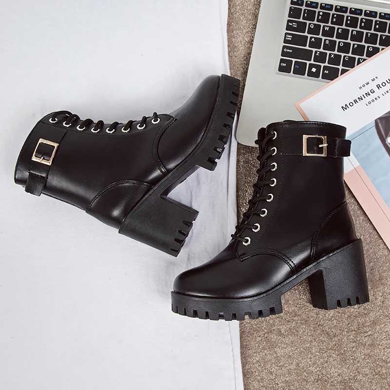 Winter Warm Women Boots British Wind Platform Female Winter Boots Wild High-heeled Womens Boots Z250303