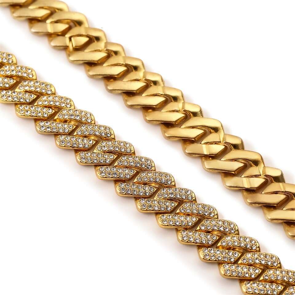 ZAKOL Hip Hop Iced Out Bg Necklace For Men Women 13mm Width Miami Cuban Chain Necklaces Fashion Jewelry