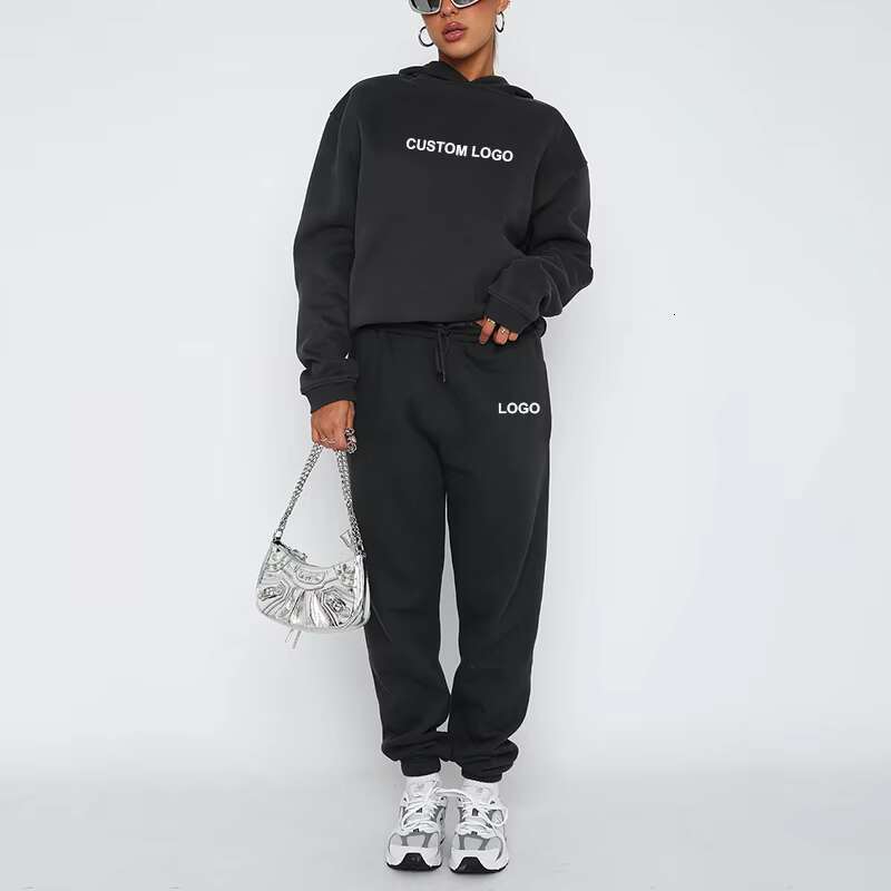 2023 Casual With Pants 2 Piece Clothing Manufacturers Custom Women's Hoodies Set