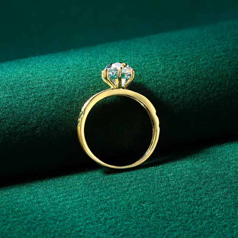 Real 10K Solid Gold 1.2ct 7mm Moissanite Engagement Wedding Rings with Gra Certificate