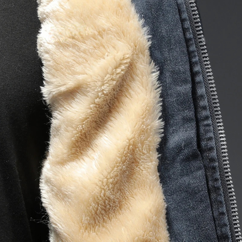 Denim Jacket Mens Denim Jacket Mock Neck Zipper Slim Fit Blue Denim Jacket 250228