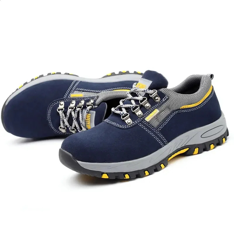 Mens Work leather Boot Safety Shoes Steel Toe Cap PunctureProof Sneakers Indestructible Men male 250219