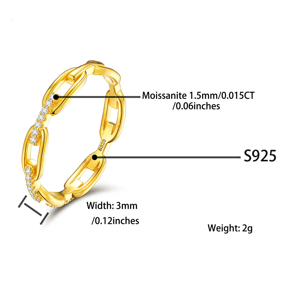 1pc Fashion Iced Moissanite Hip Hop Style Ring