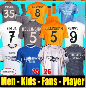24 25 MBAPPE BELLINGHAM Real and Madrids Soccer Jerseys FANS Player RODRGO VINI JR MODRIC RONALDO Football Shirt kids kit 2025 VALVERDE ENDRICCK Arda Guler CAMAVINGA
