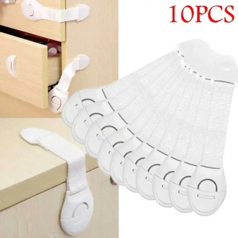 10PCS Baby Safety Lock Drawer Multifunctional Child Antipinch Toilet Products 250221