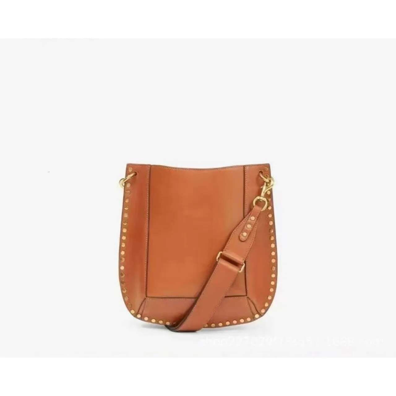 European And American Retro IS Willow Nail Genuine Leather Shoulder Crossbody Bag, High-End Water Bucket Bag
