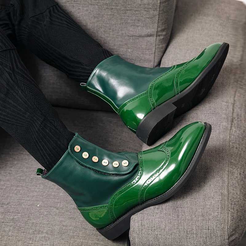Luxury Chelsea boots genuine leather mens ankle boots high-end slip buckle straps wingtips brown black shoes basic mens boots Z250303