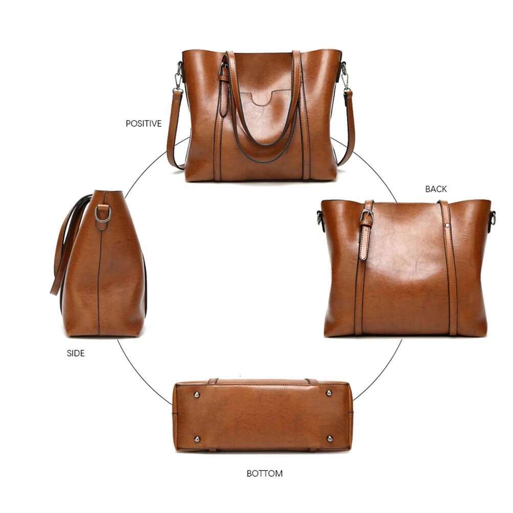 Shoulder For Oil Wax Leather Tote Crossbody Bag Vintage Satchels Women Bags Designer Handbag High Quality