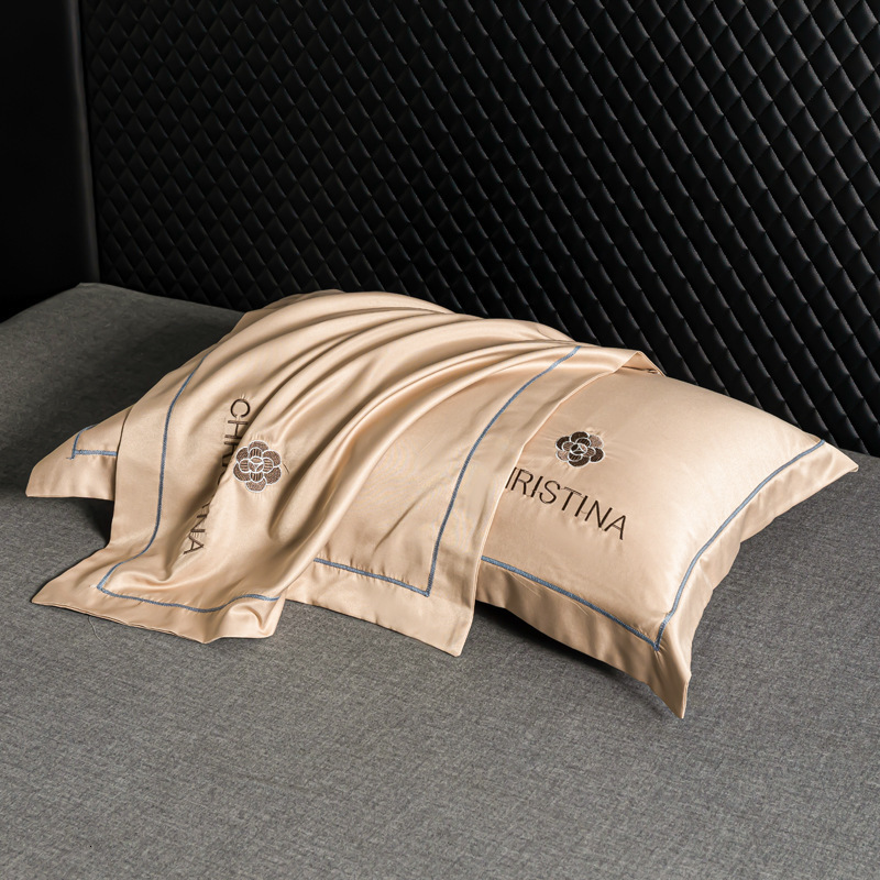 Europe/ us cold comfort ice silk pillowcase single and double person monoembroidered pillowcase