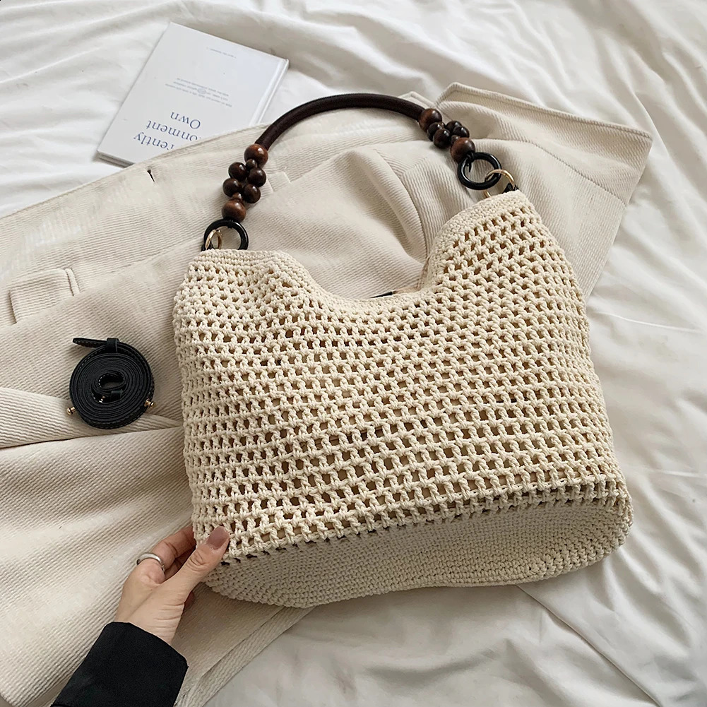 Ship from US Womens shoulder bag with adjustable straps crochet hook handbag womens mesh cross body large capacity homeless travel and vacation 250303