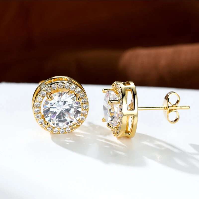 D VVS1 Pass Dia Tester Pen Moissanite Stud Earrings For Women 100% Real Sterg Sier 2 GRA Certificates Moissanita