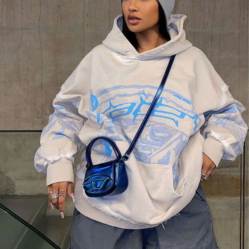 Street hip-hop pattern printed autumn and winter personalized casual design hooded pullover hoodie