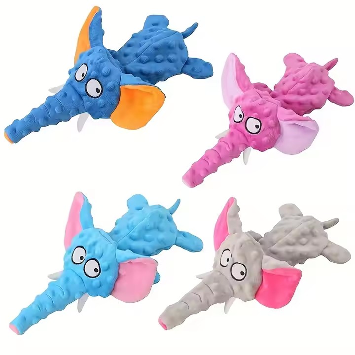 Dog Toys Puppy Toys Cute Squeaky Elephant Toy with Crinkle Paper Stuffed Plush Animal Dog Toys to Make joy and excitement for Small Medium Large Dogs 