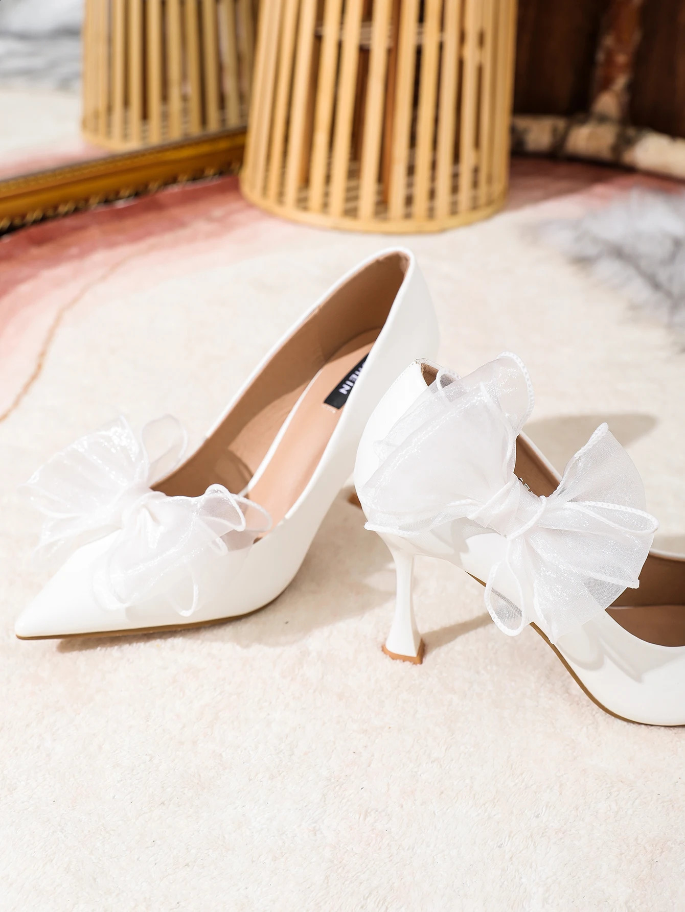 The handmade bow fabric fancy DIY threedimensional flower shoe accessories are detachable 250218