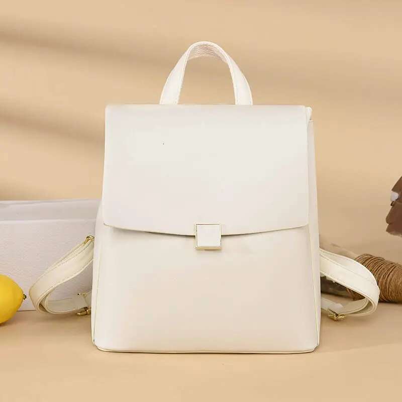 Women's Bags Design Quality Leather Women's Backpack Winter New Solid Color Ladies Anti Theft Travel Bagpack Student School Bag