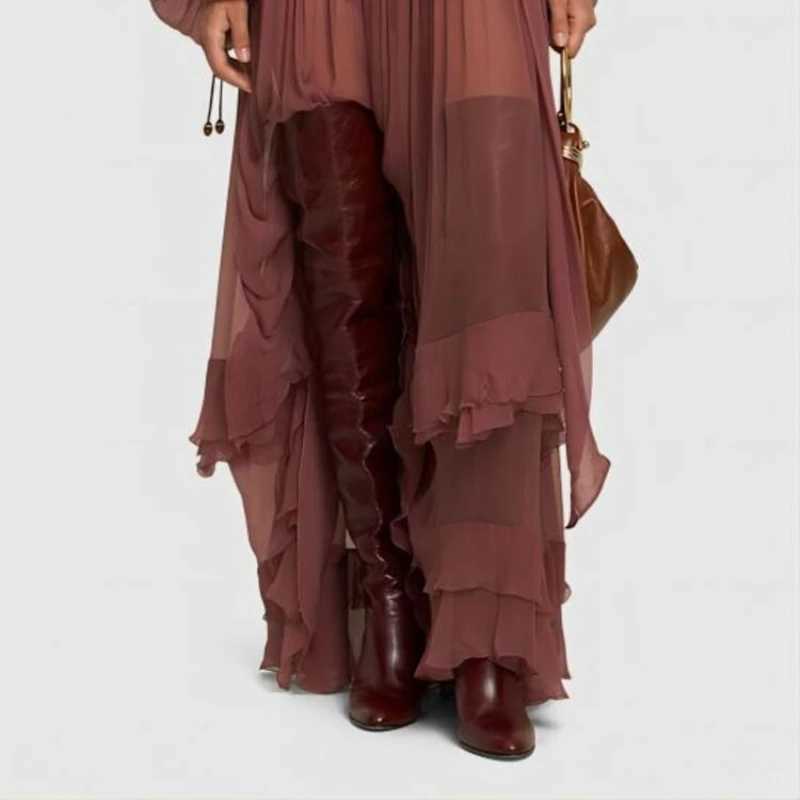 European and American Fashion High Heels Over The Knee Fashion Show Boots for Women Autumn and Winter Strap Knight Boots Z250303