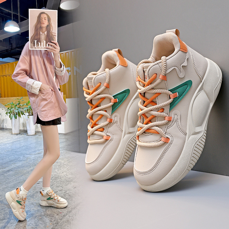 White Women s New Designer Outdoor Running Shoes Multifunctional Training Youth Academy Training Thick Soled Sports High Top Shoes