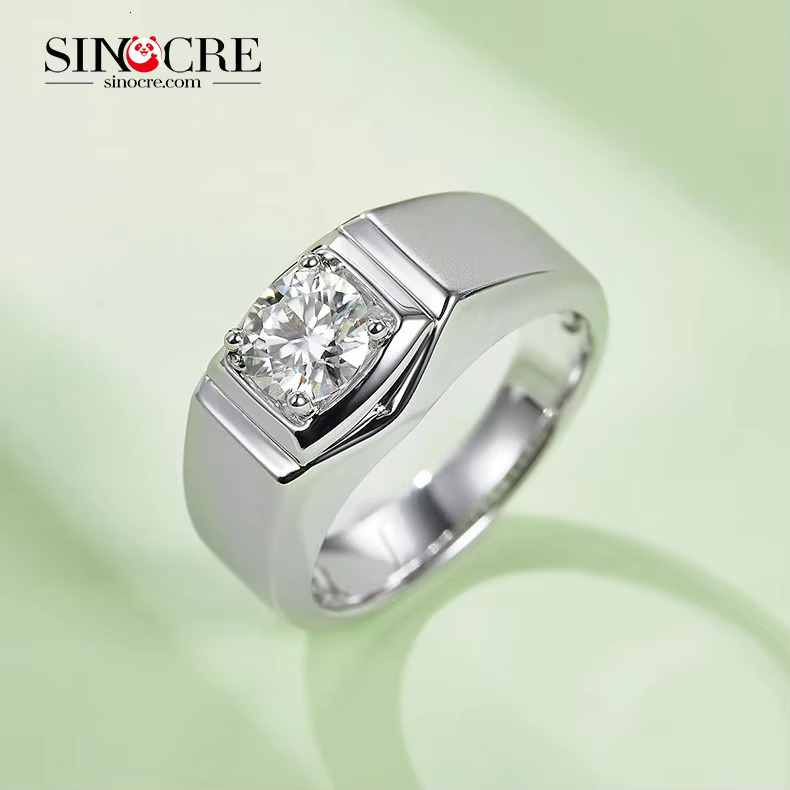 Marriage little finger test moissanite ring men Sinocre jewelry