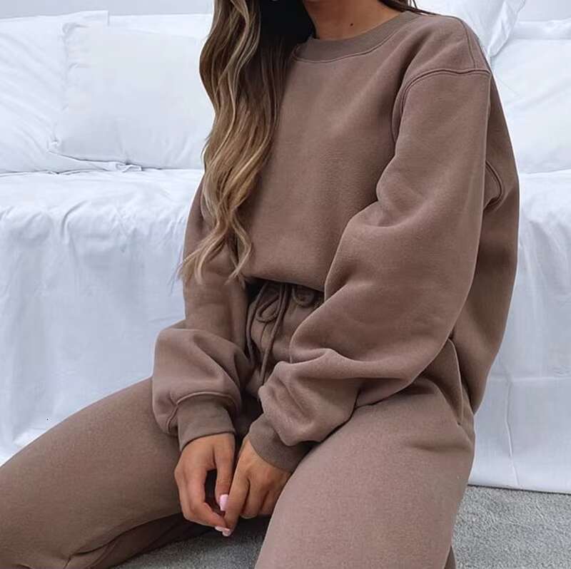Custom Sportswear Sweatsuit Workout Fiess Fleece Plus Size Sweatshirt And Sweatpants Jogger Sets Tracksuit For Women