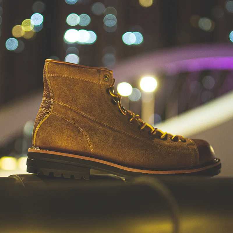 ZFTL Mens Boots Man Ankle Boots Casual Lace up Boots Male Handmade Sewing tooling boots Cow Leather Desert boots Mens 2023 Z250303