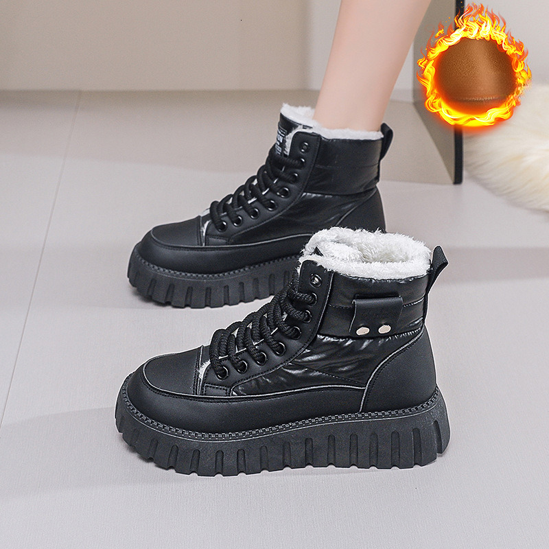 Designer s New Velvet And Mid Top Women's Shoes With Velvet High Cotton Shoes Thick Soled Warm Snow Boots Outdoor Multifunctional Casual Martin B