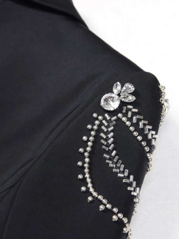 EAM Women Black Embroidered Flares Elegant Blazer New Lapel Long Sleeve Waist Jacket Fashion Tide Spring Autumn 2025 30A2819