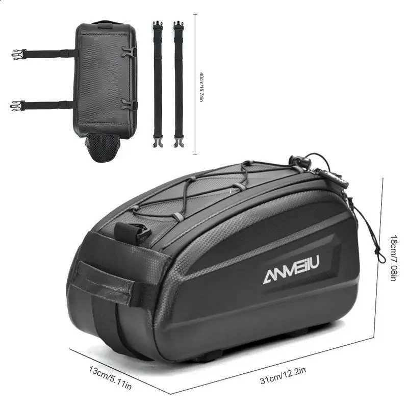 Ship from US Waterproof Bicycle Saddle Bag 6L Large Capacity Bike Tail Trunk Rear Seat Bags Road Mountain Luggage Cargo Rack 250228FBB