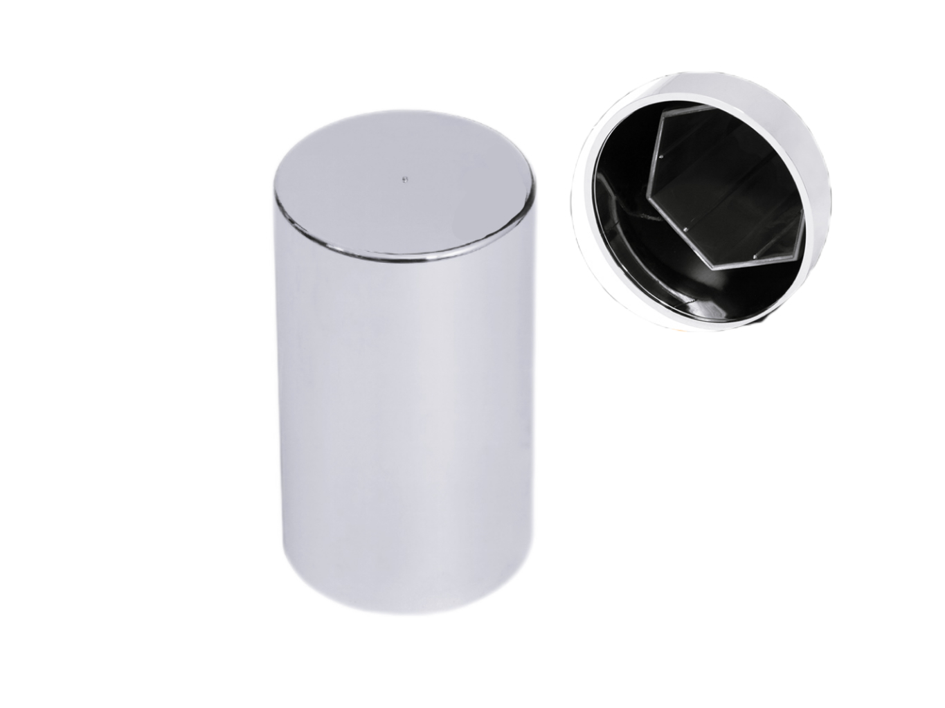 33mm by 3-1/2" Thread on Flat Top Cylinder Nut Cover Caps ABS Chrome Plastic Anti-Rust Screw-on Lug Nut Covers for Semi Trucks