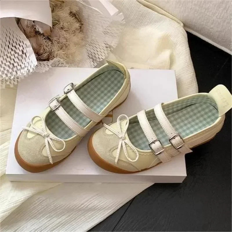 Womens Apartment Bow Ballet Dance Mary Jane Shoes Summer Autumn Girls Sandals Fashion Clothes er Casual Shallow Foot Clothes 250228
