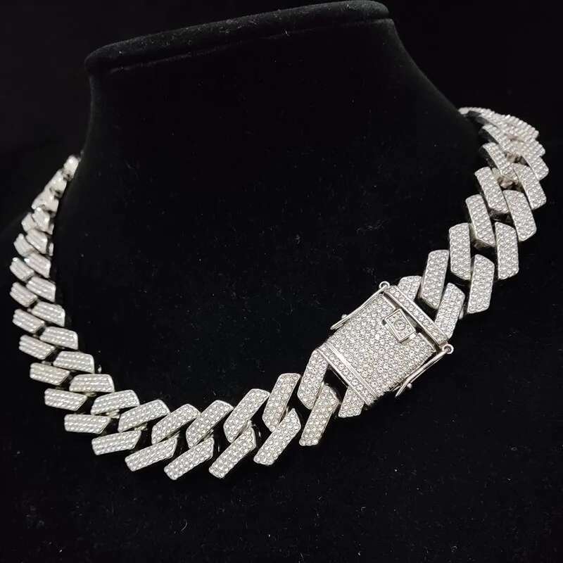 Men Hip Hop Chain for Fashion party 20mm width Rhombus Cuban Chains Necklace Hiphop Iced Out Bg jewelry