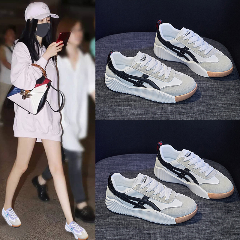 Ladies Little White Shoes 2025 Spring And Summer Designer's New Versatile Outdoor Leisure Sports Shoes With Height Increasing Soft Bottom Sponge 