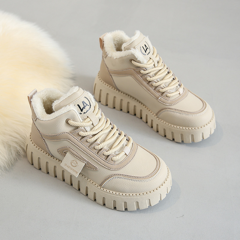 2025 New Designer Winter Cotton Thick Velvet Women s Velvet High Top Casual Shoes Thick Bottom Anti Slip Snow Warm Short Boots Fashion Outdoor Sports 