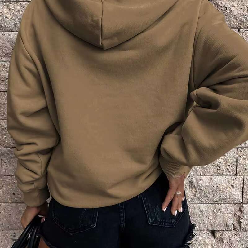 Custom Women's Casual Hoodies Long Sleeve Solid Lightweight Pullover Top Loose Sweatshirt With Pocket No String Hoodie For Women
