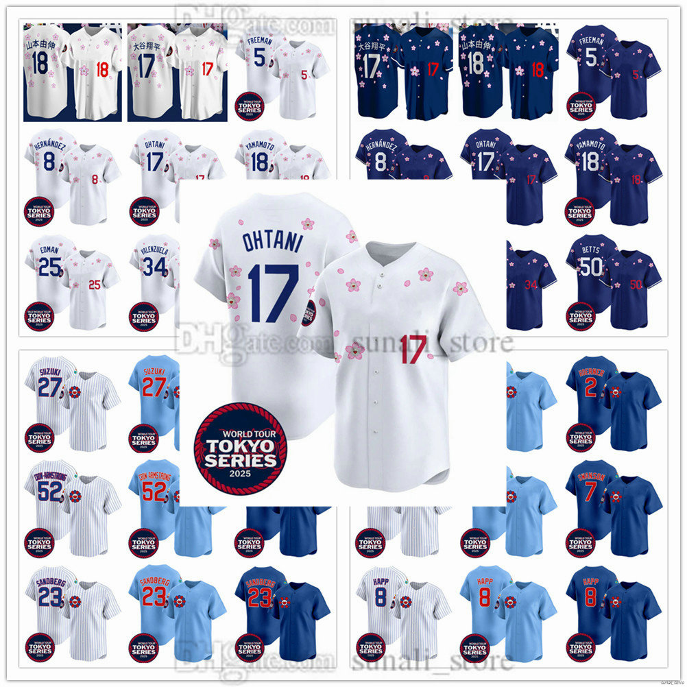 Tokyo Series 2025 World Tour Baseball Jersey 17 Shohei Ohtani 5 Freddie Freeman 50 Mookie Betts 8 Enrique Hernandez 18 Yoshinobu Yamamoto 34 Fernando Valenzuela New
