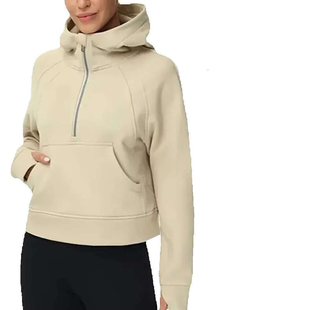Ready To Ship Women Half Zip-Up Loose Polyester Hoodies Good Quality Fashion Hoodie