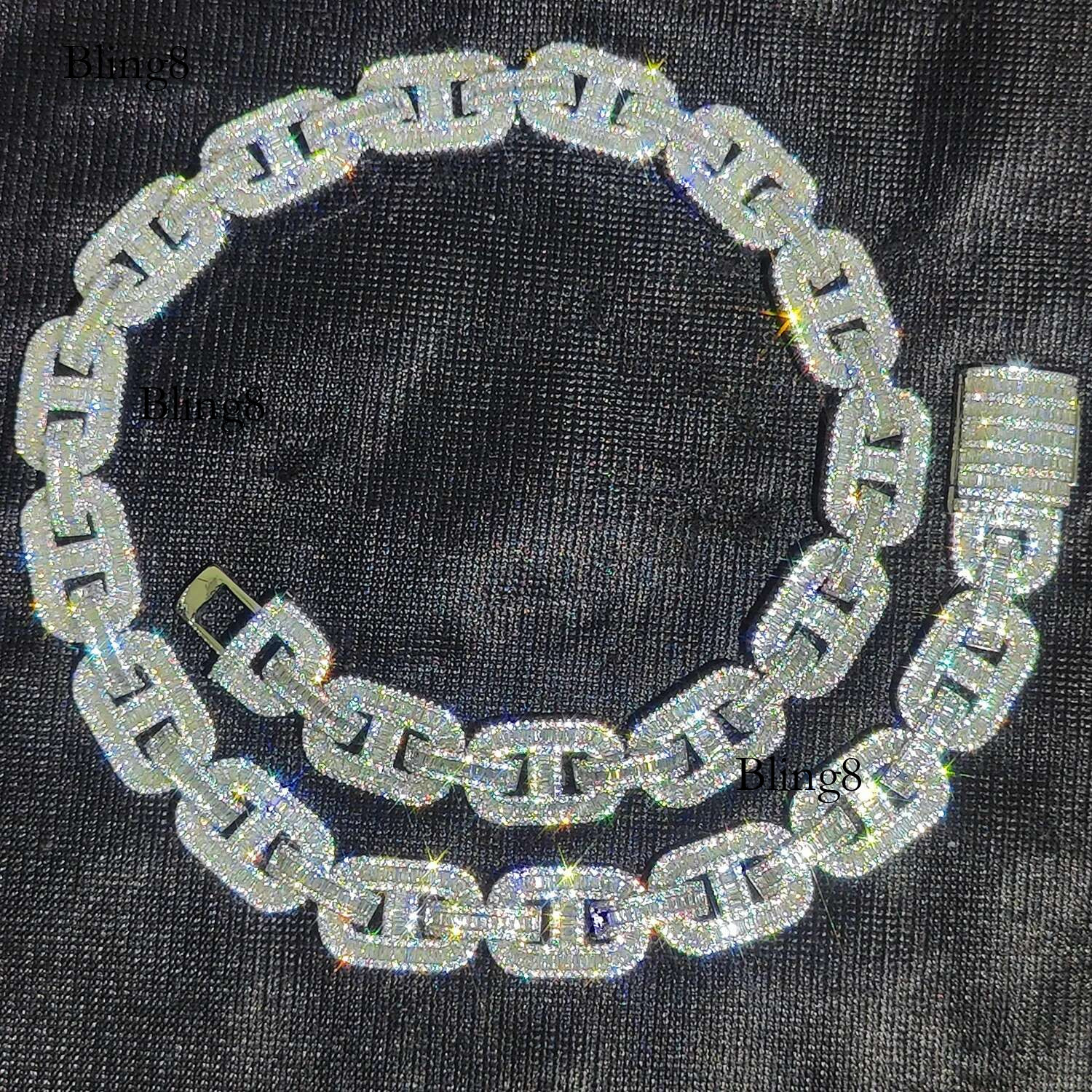 15mm Mens Cuban k Chain Two Stone Iced Out Thick Pig Nose Necklace for Women Bg CZ Hip Hop Jewelry Drop Shipping