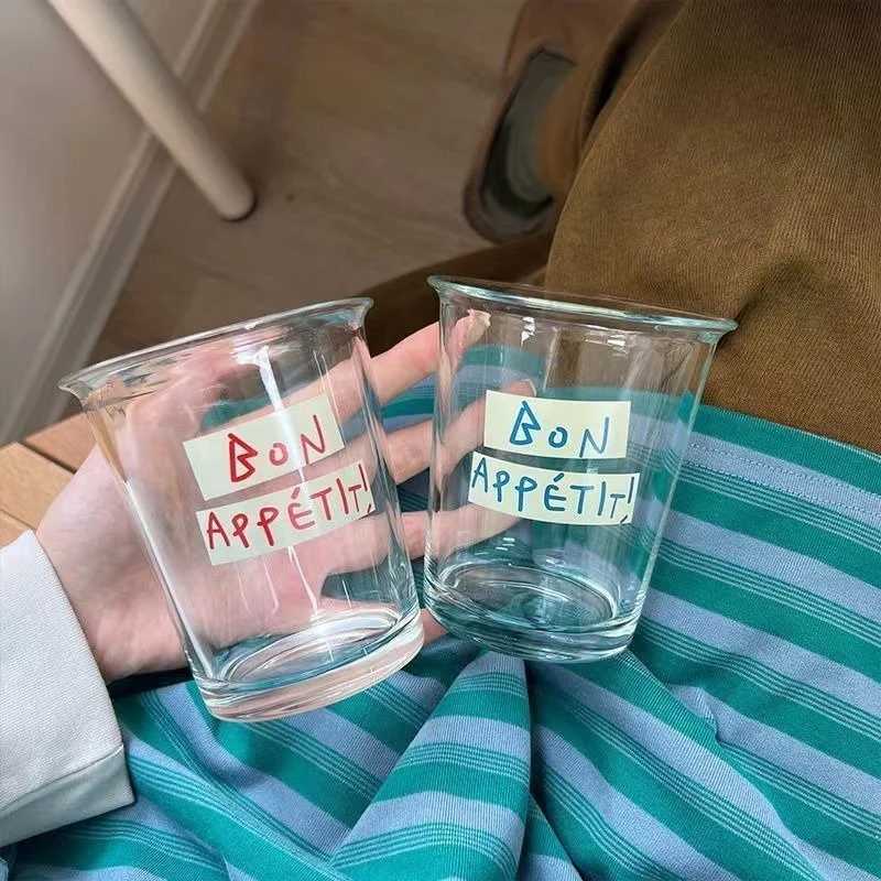 Mugs 350ML Home Daily Water Cup Cafe American Iced Latte Coffee Cup Drink Juice Cold Drink Simple ic Transparent Glass Cup CL250303